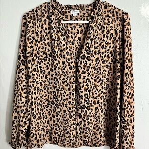 J crew animal print blouse